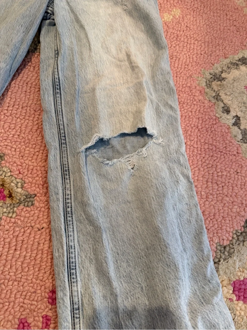 Light Blue Distressed Kid’s Abercrombie Jeans. Size 9/10